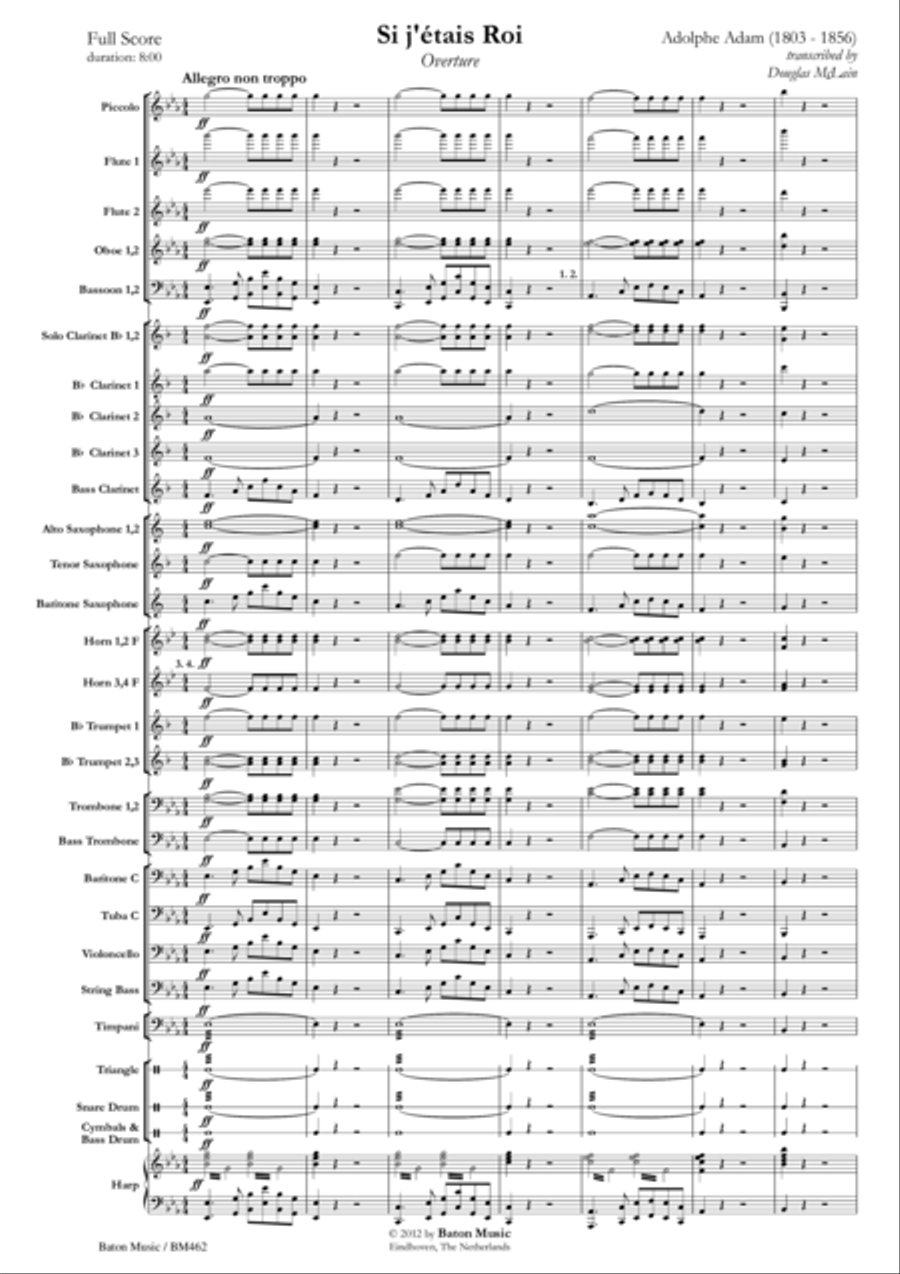 Si j 'étais Roi Concert Band scores gallery preview page 2