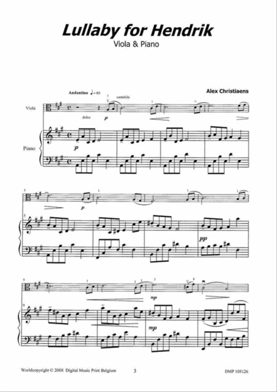 Lullaby For Hendrik Piano Accompaniment scores gallery preview page 2