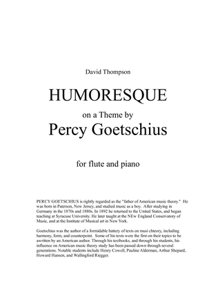 Book cover for Humoresque on a Theme of Percy Goetschius