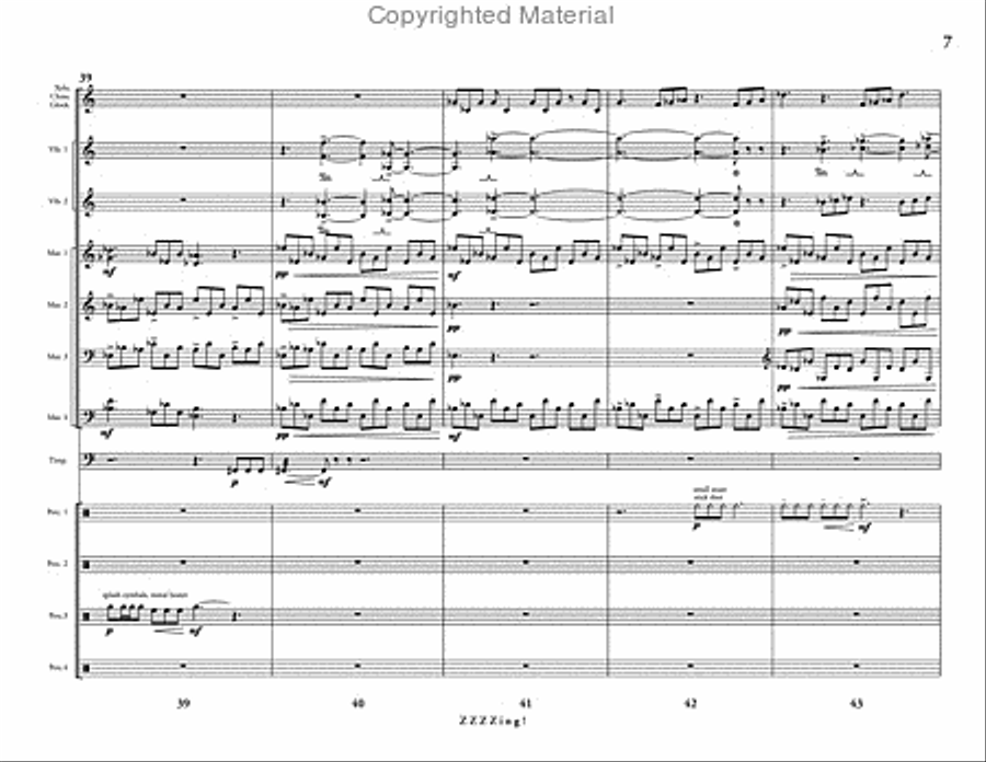 ZZZZing! ZZZZing! Percussion Ensemble scores gallery preview page 8