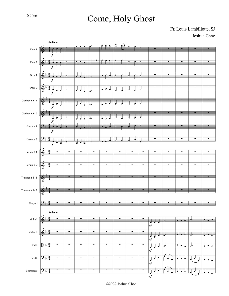 Come, Holy Ghost Full Orchestra scores gallery preview page 1