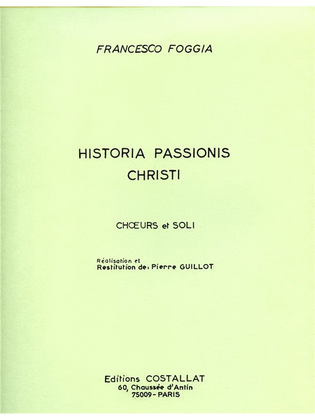 Book cover for Historia Passionis Christi (choral)