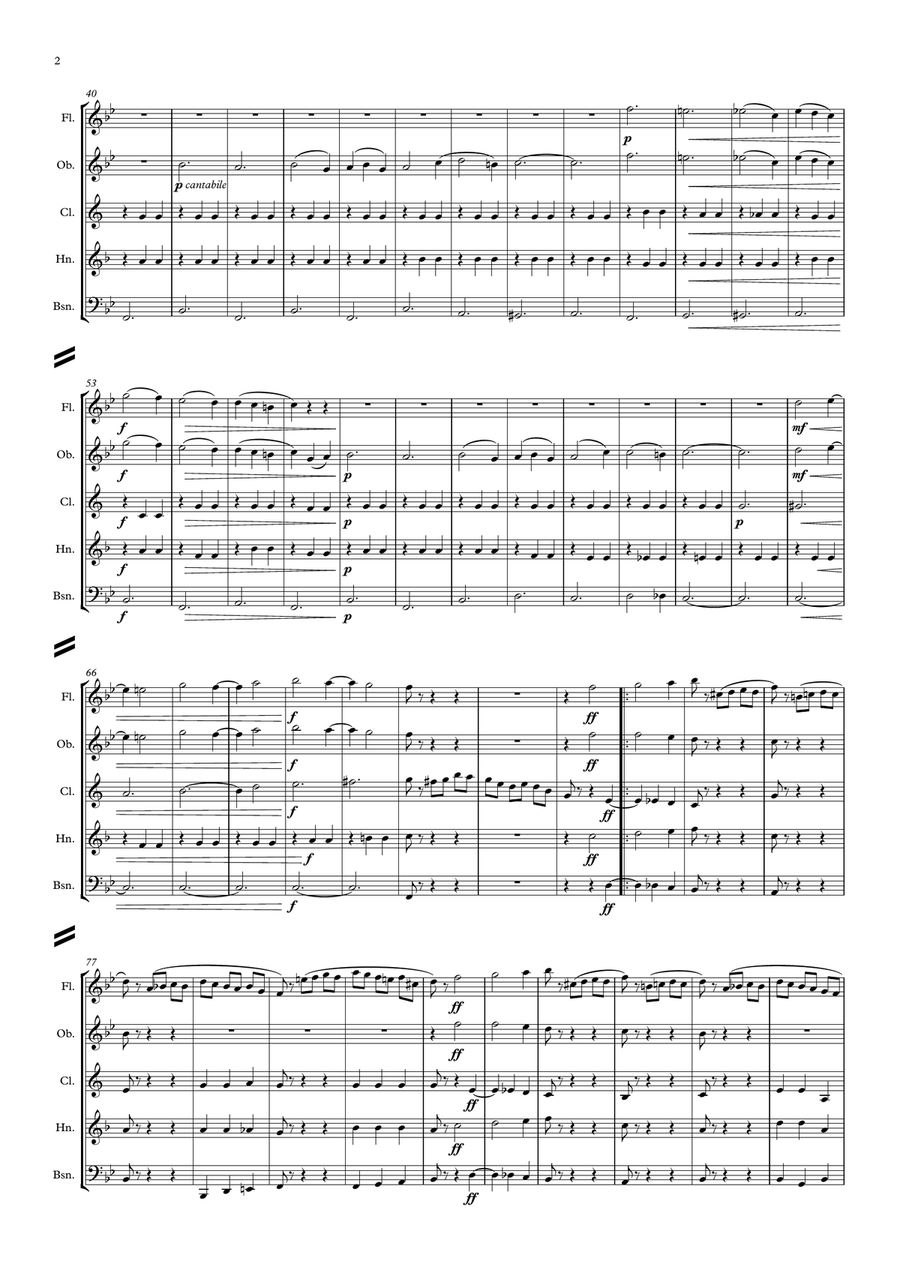 Tchaikovsky: Sleeping Beauty Suite Op.66a No.5 Valse (Waltz) - wind quintet Woodwind Quintet scores gallery preview page 2
