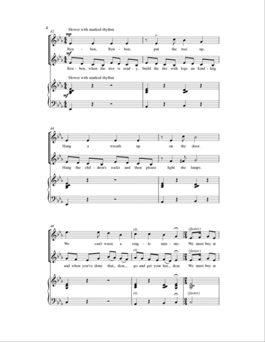 Reuben And Rachel At Christmas Time 4-Part scores gallery preview page 5