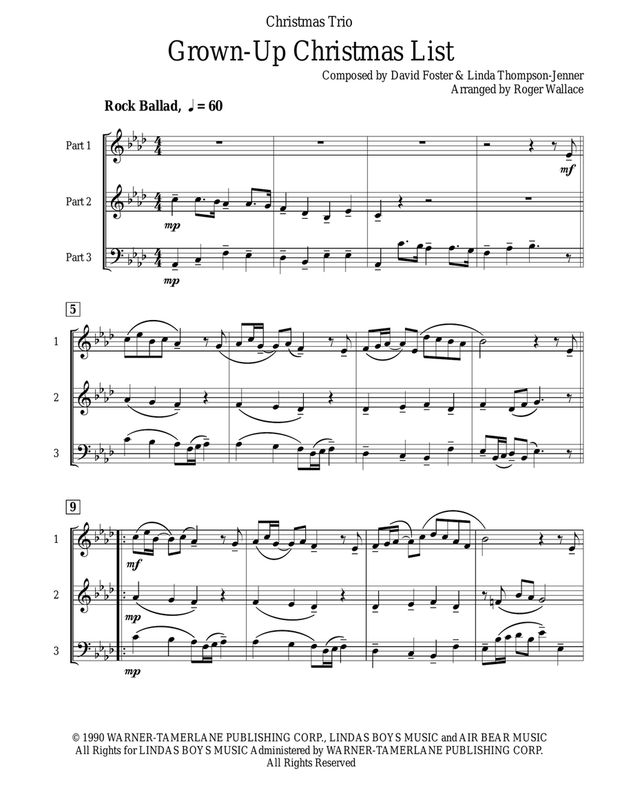 Grown-Up Christmas List Clarinet Trio scores gallery preview page 2