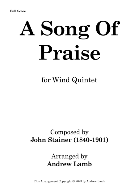 John Stainer | A Song of Praise image number null