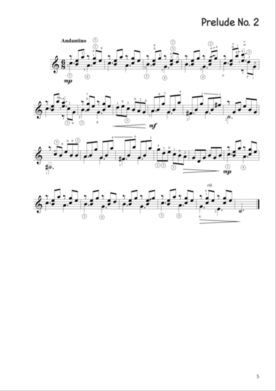12 Preludes for kids Classical Guitar scores gallery preview page 5