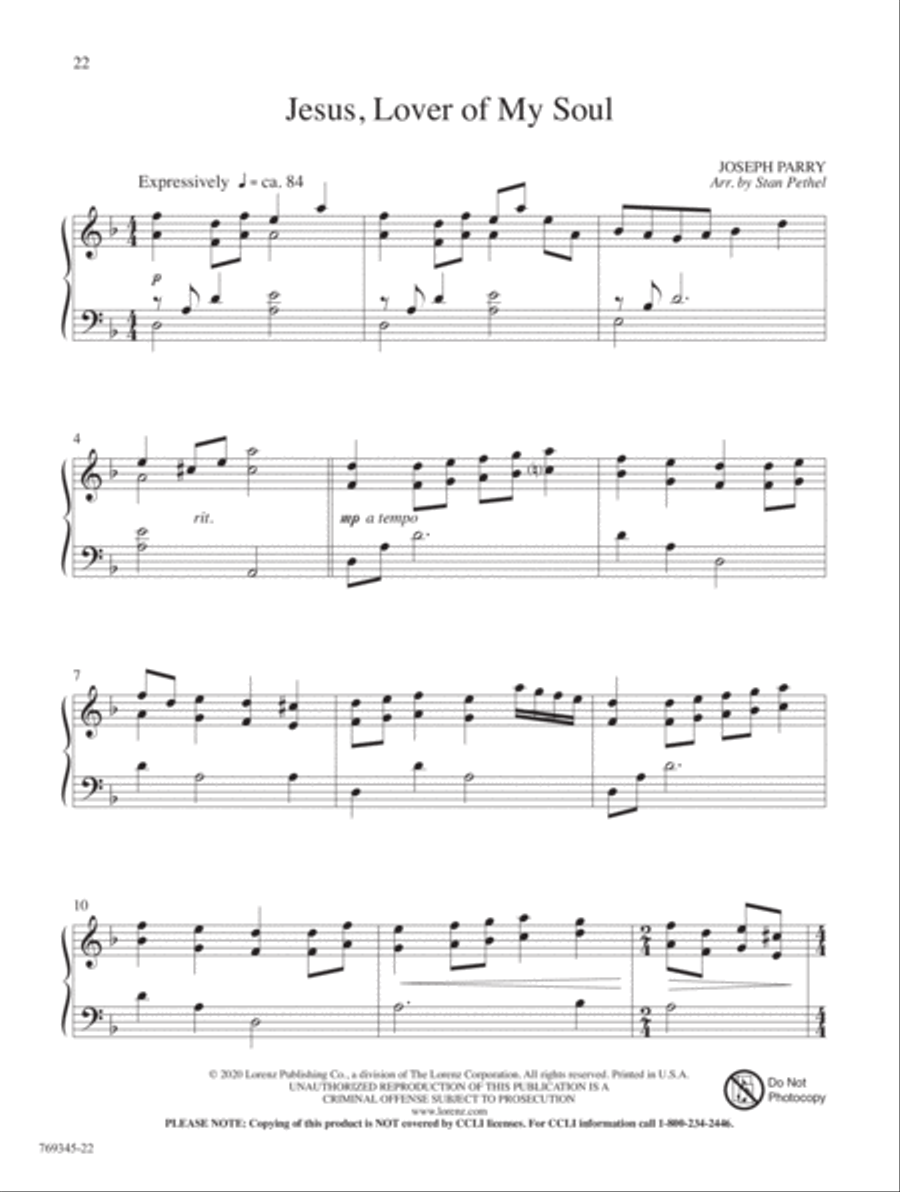 Jesus, Lover of My Soul Piano Solo scores gallery preview page 8