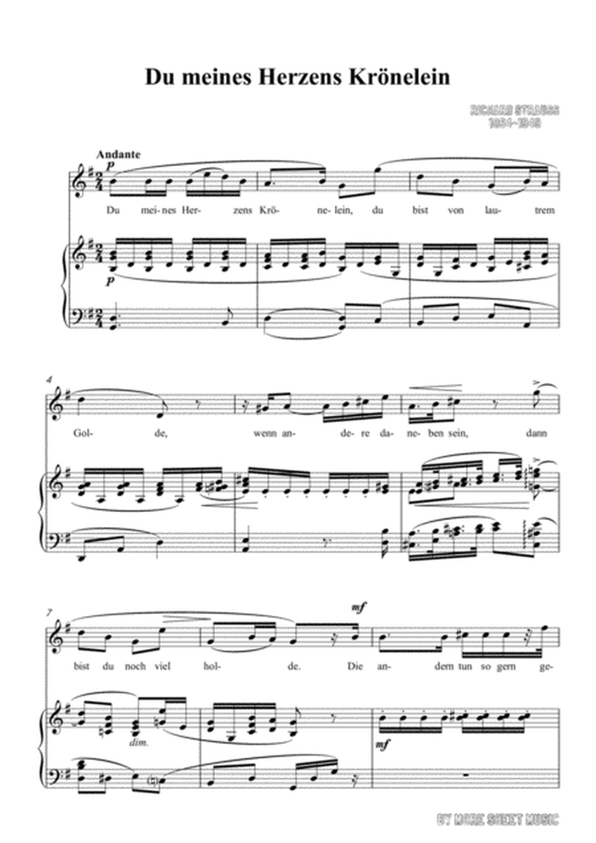 Richard Strauss-Du meines Herzens Krönelein in G Major,for voice and piano image number null