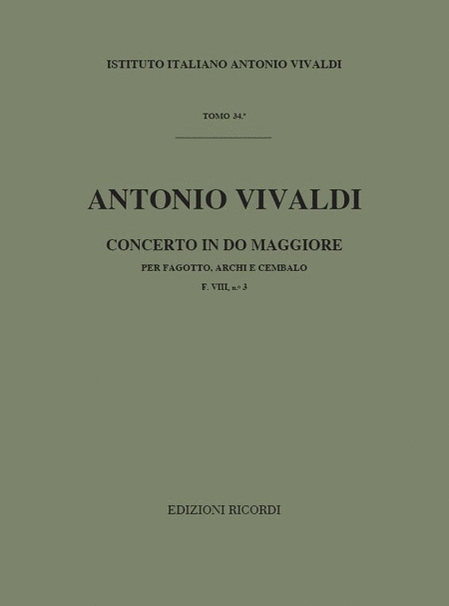 Concerto per Fagotto, Archi e BC in Do Rv 478