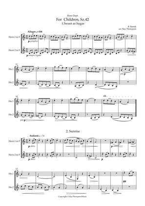 Bartók: For Children, Sz.42 A selection of pieces arranged for horn duet