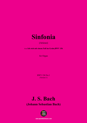 Book cover for J. S. Bach-Sinfonia(Arioso),BWV 156 No.1,Version 1,for Organ