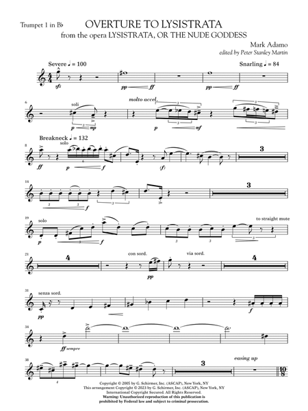 Overture to Lysistrata (arr. Peter Stanley Martin) - Trumpet 1 in Bb