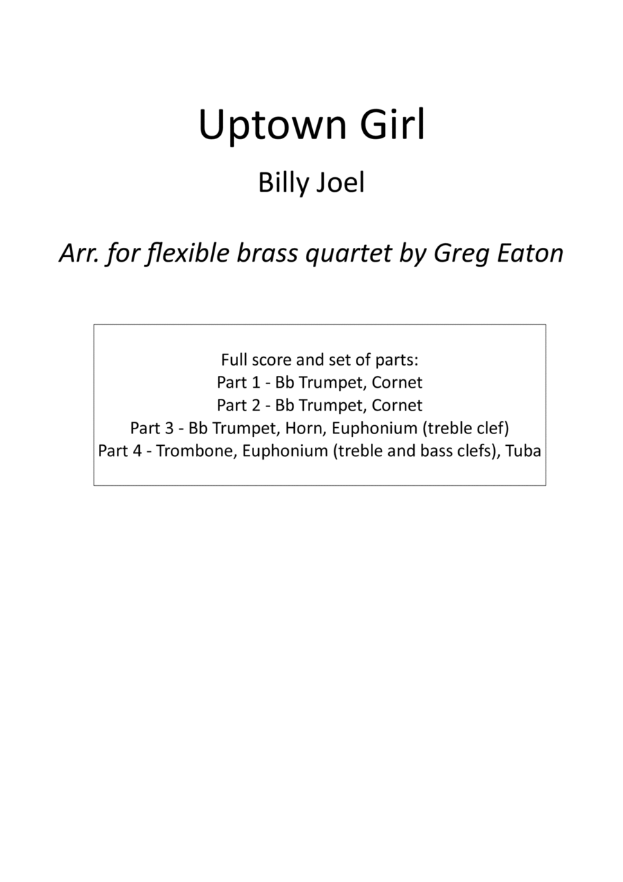 Uptown Girl Brass Ensemble scores gallery preview page 1