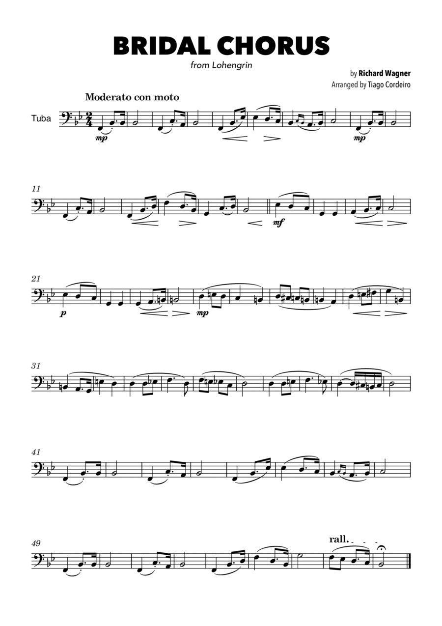Bridal Chorus Tuba scores gallery preview page 1