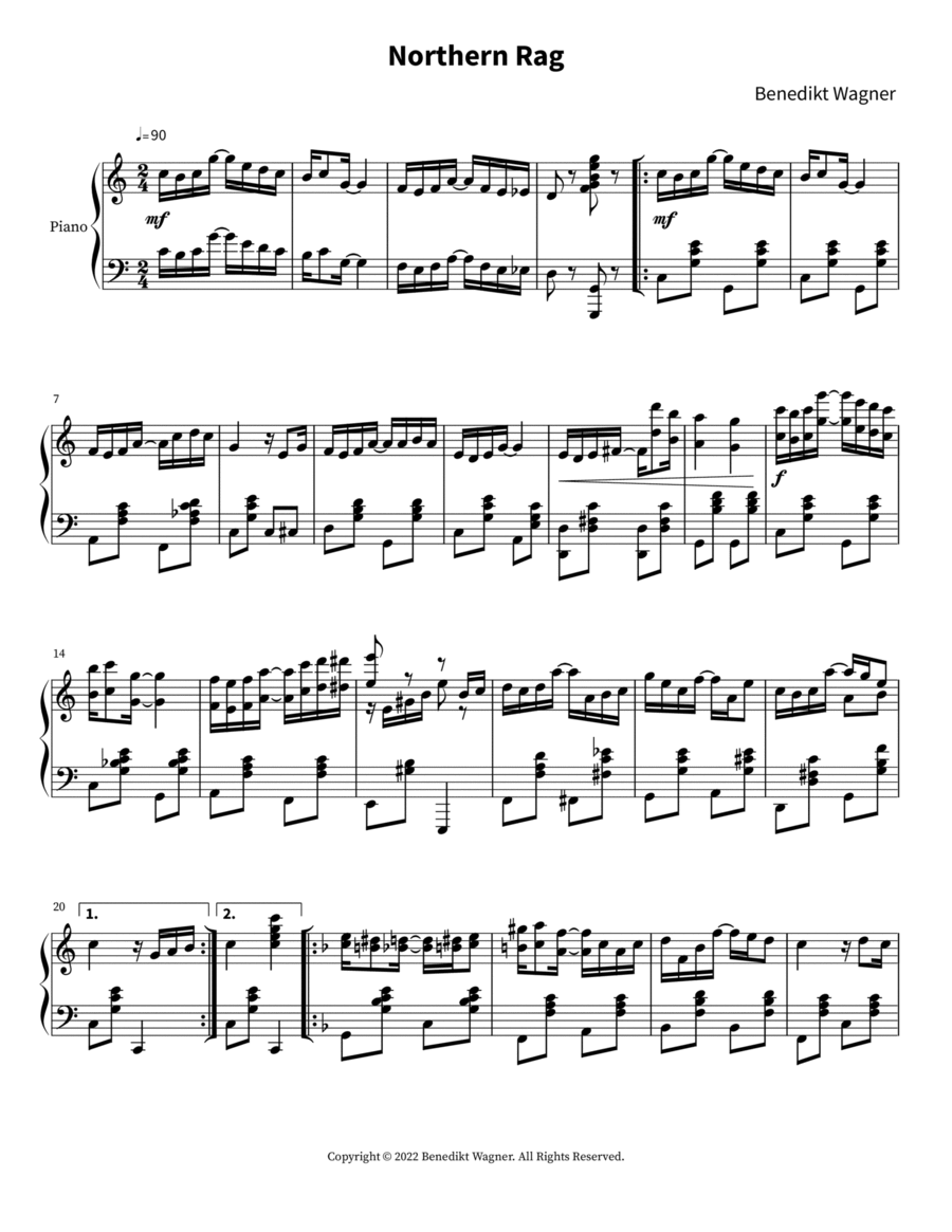 Northern Rag Northern Rag Piano Solo scores gallery preview page 1