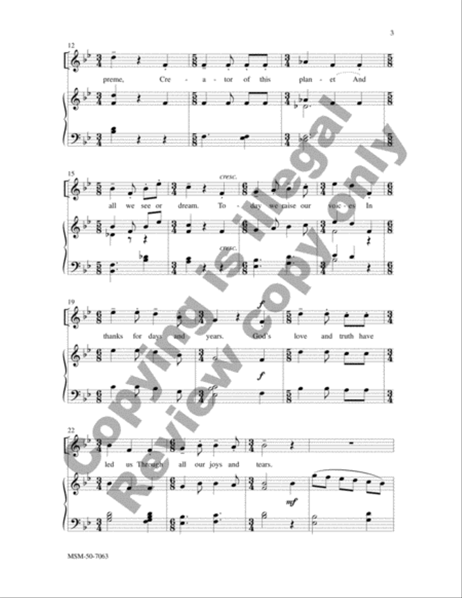 Sing Praise and Hallelujah! 3-Part scores gallery preview page 3