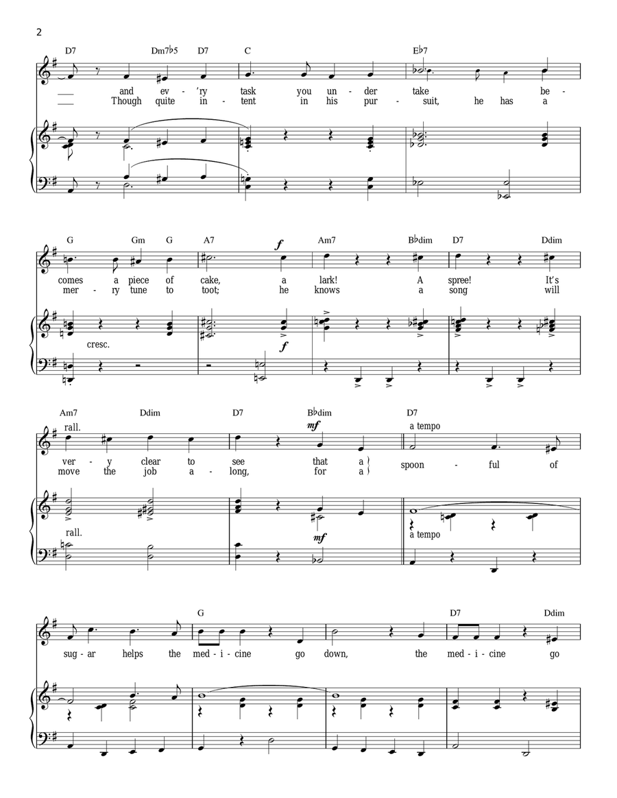 A Spoonful Of Sugar (from Mary Poppins) Piano, Vocal scores gallery preview page 2
