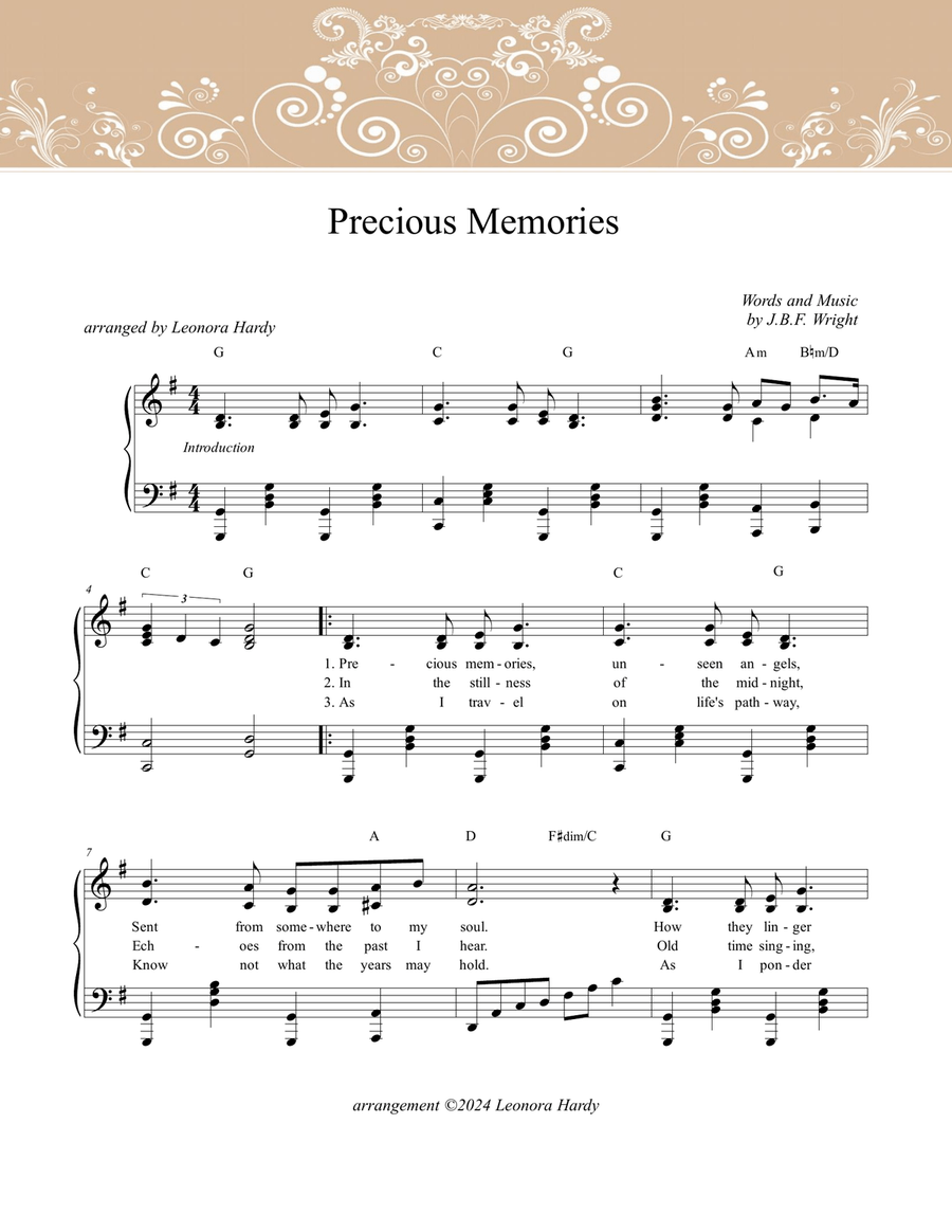Precious Memories Precious Memories Piano, Vocal scores gallery preview page 1