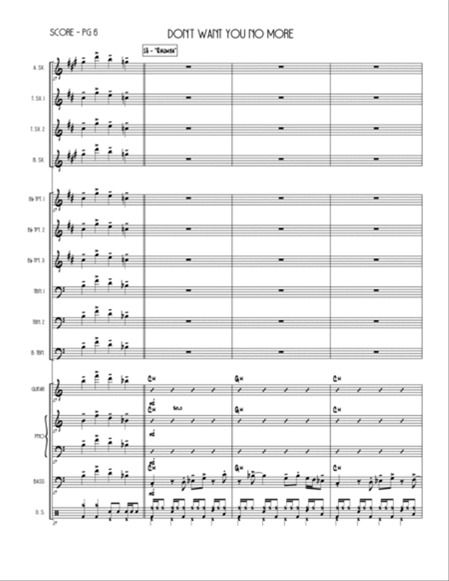 Don't Want You No More Jazz Ensemble scores gallery preview page 6
