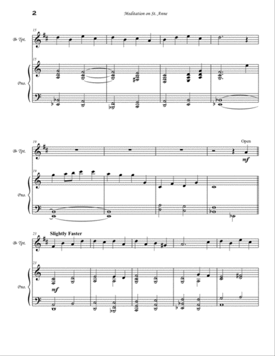 Meditation on ST. ANNE Meditation on ST. ANNE Trumpet Solo scores gallery preview page 3
