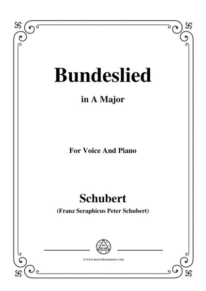 Schubert-Bundeslied,in A Major,for Voice&Piano image number null