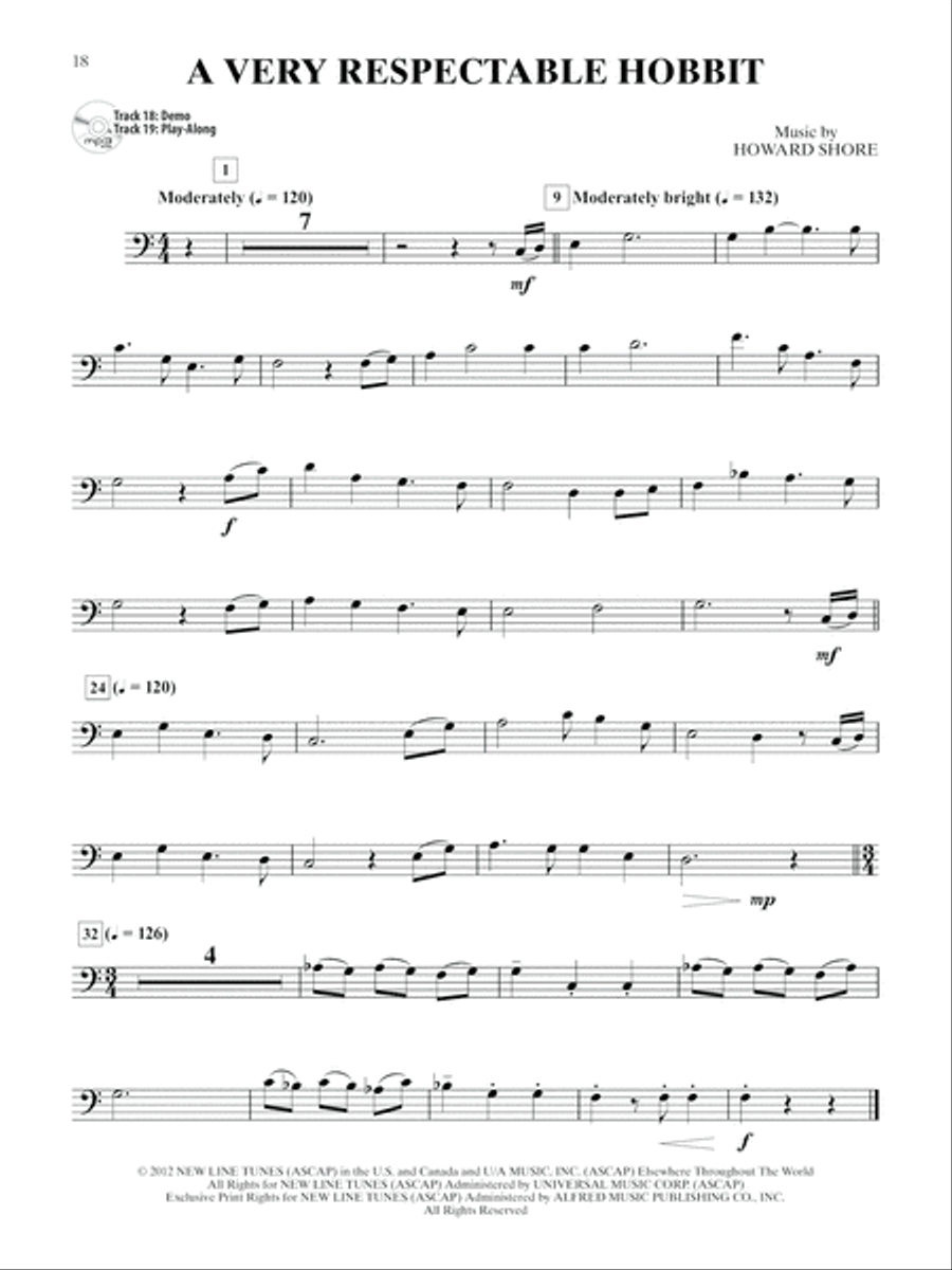 The Hobbit -- An Unexpected Journey Instrumental Solos Trombone scores gallery preview page 4