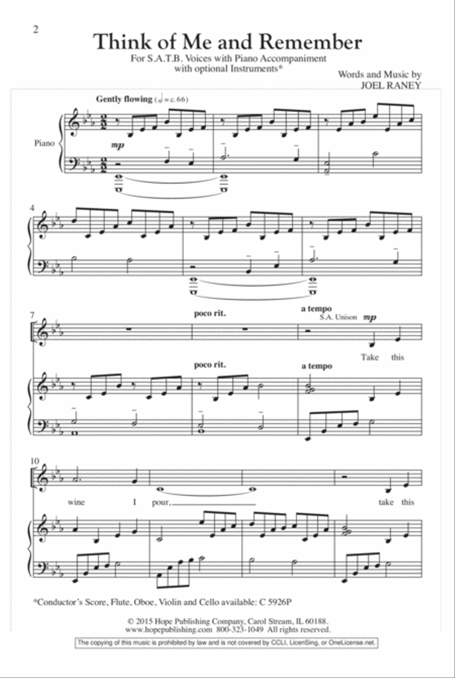 Think of Me and Remember 4-Part scores gallery preview page 3