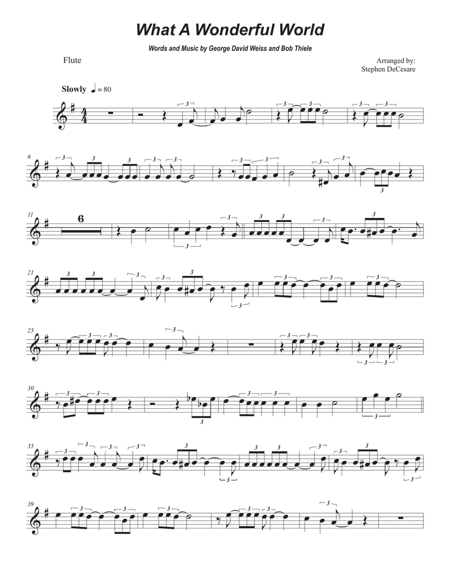 What A Wonderful World What A Wonderful World Flute Solo scores gallery preview page 5