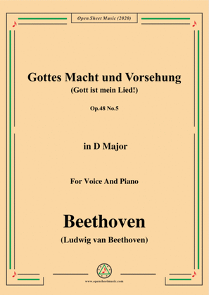 Beethoven-Gottes Macht und Vorsehung,Op.48 No.5,in D Major,for Voice and Piano