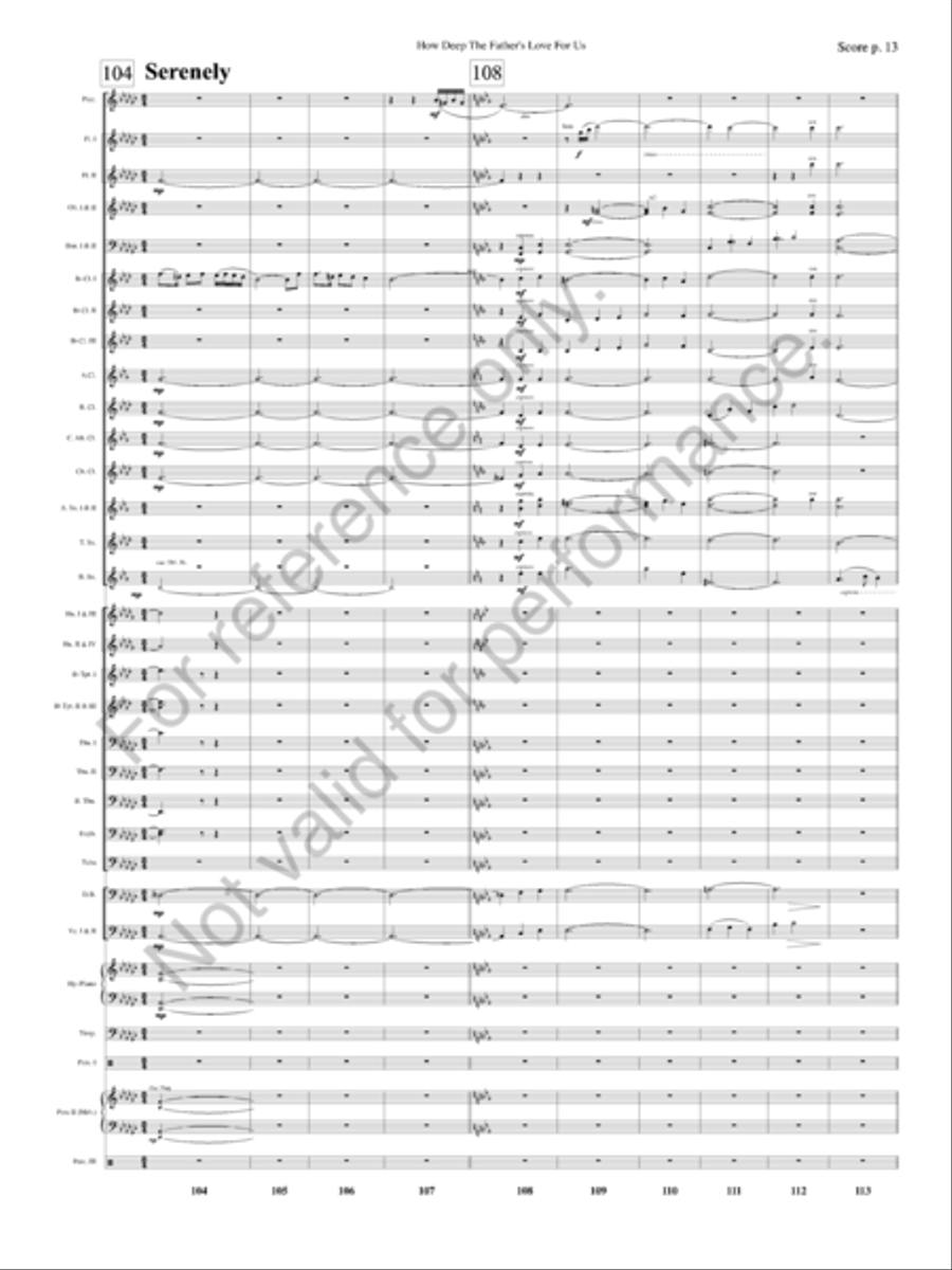 How Deep The Father's Love For Us Concert Band scores gallery preview page 16