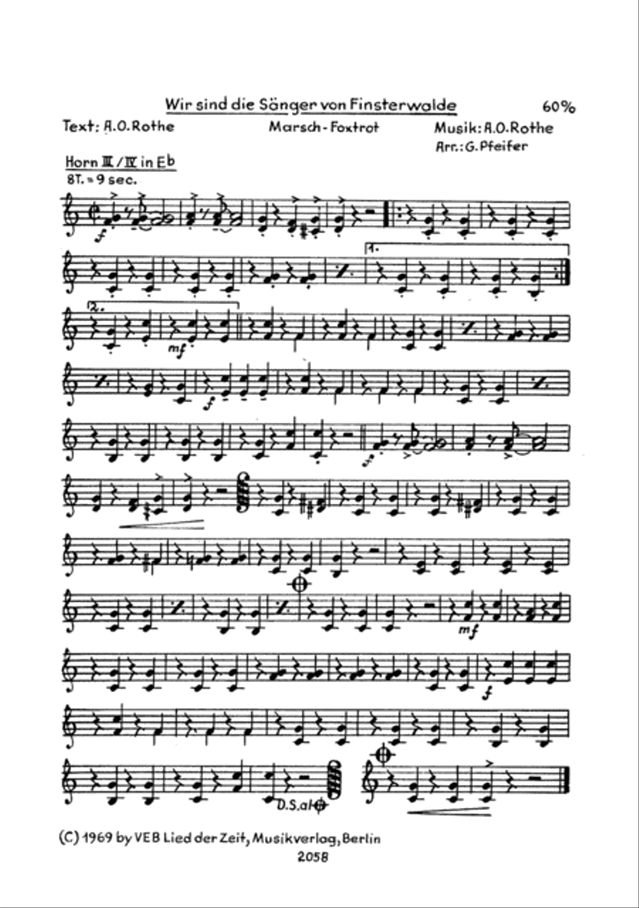 Wir sind die Sanger von Finsterwalde Clarinet scores gallery preview page 3