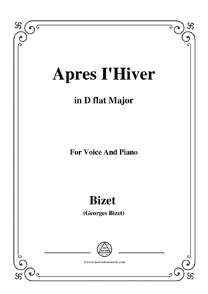 Bizet-Apres I'Hiver in D flat Major,for voice and piano