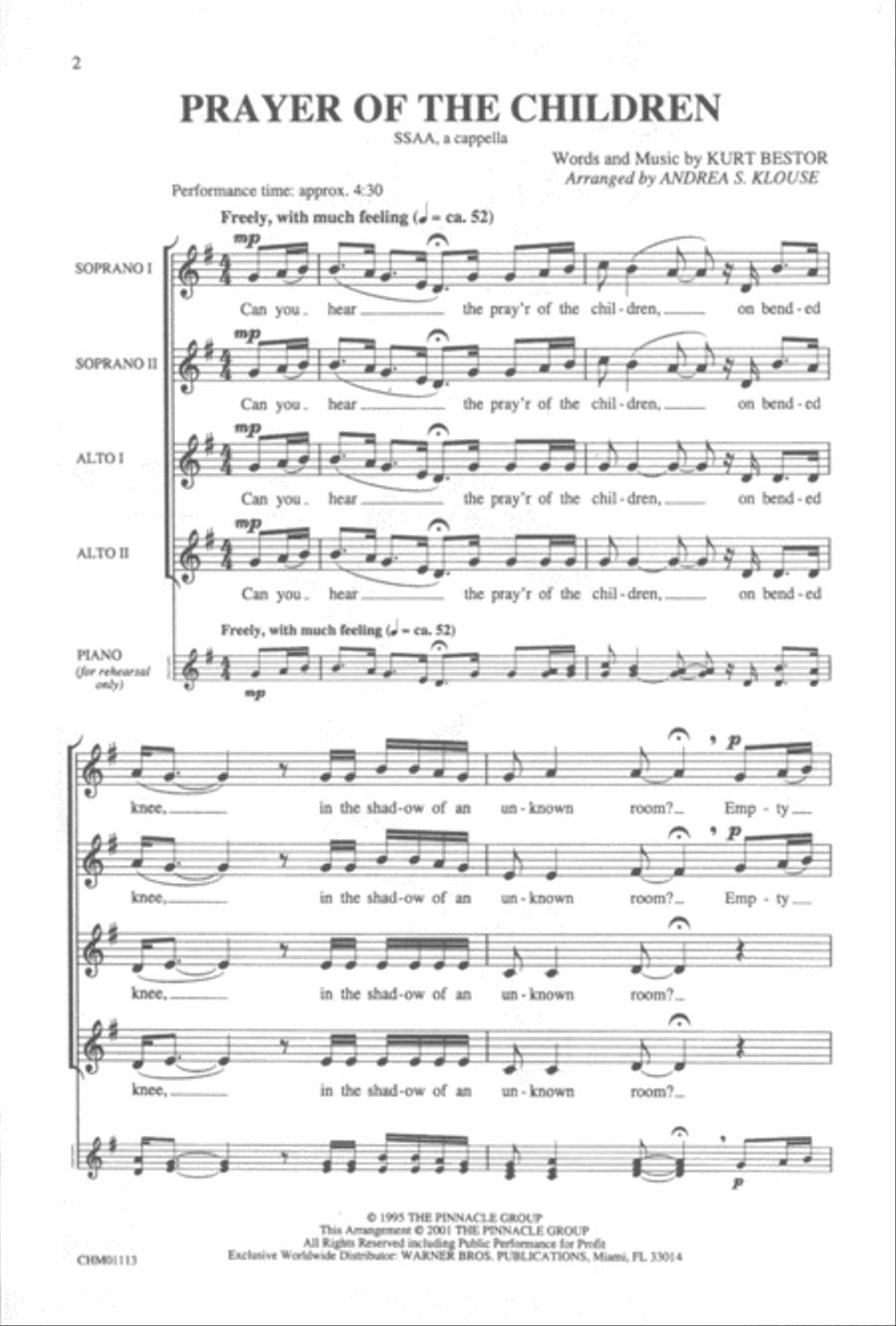 Prayer of the Children SSAA scores gallery preview page 2