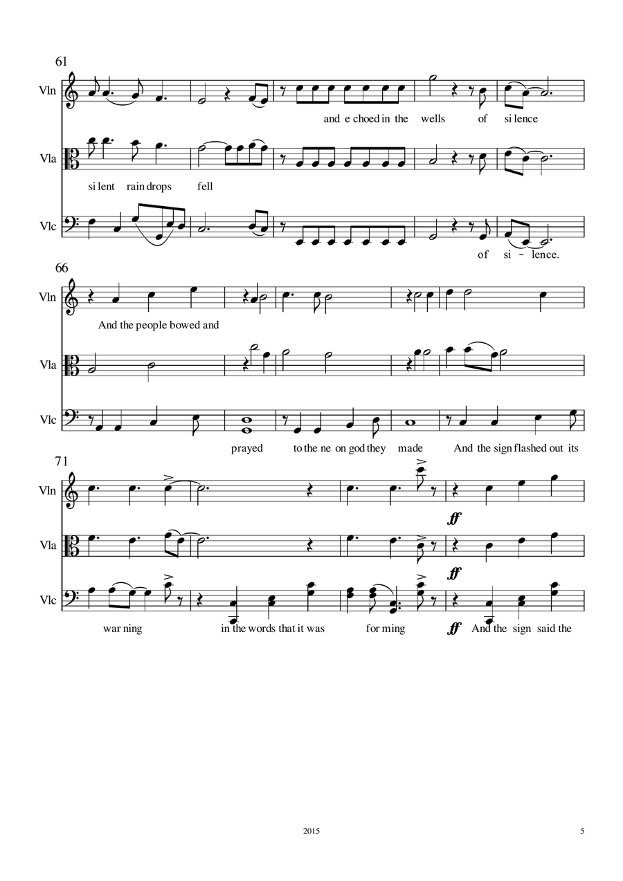 The Sound Of Silence String Trio scores gallery preview page 5