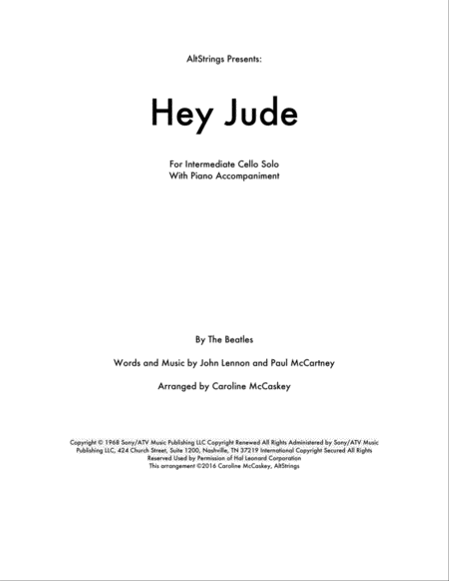 Hey Jude Piano scores gallery preview page 1