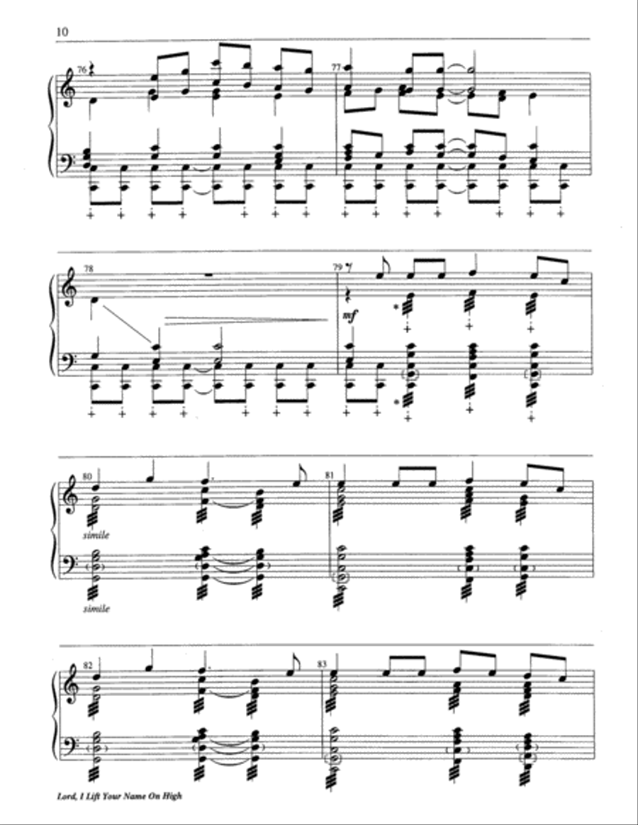 Lord, I Lift Your Name on High 5-Octaves scores gallery preview page 10