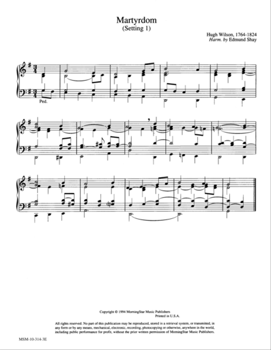 Martyrdom (2 settings) Martyrdom (2 settings) Organ scores gallery preview page 1