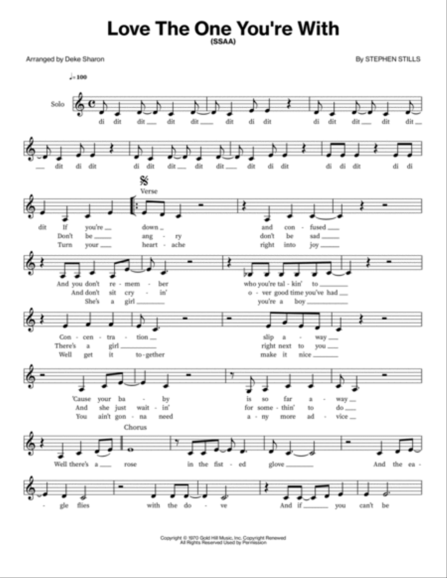 Love The One You're With Love The One You're With 4-Part scores gallery preview page 5