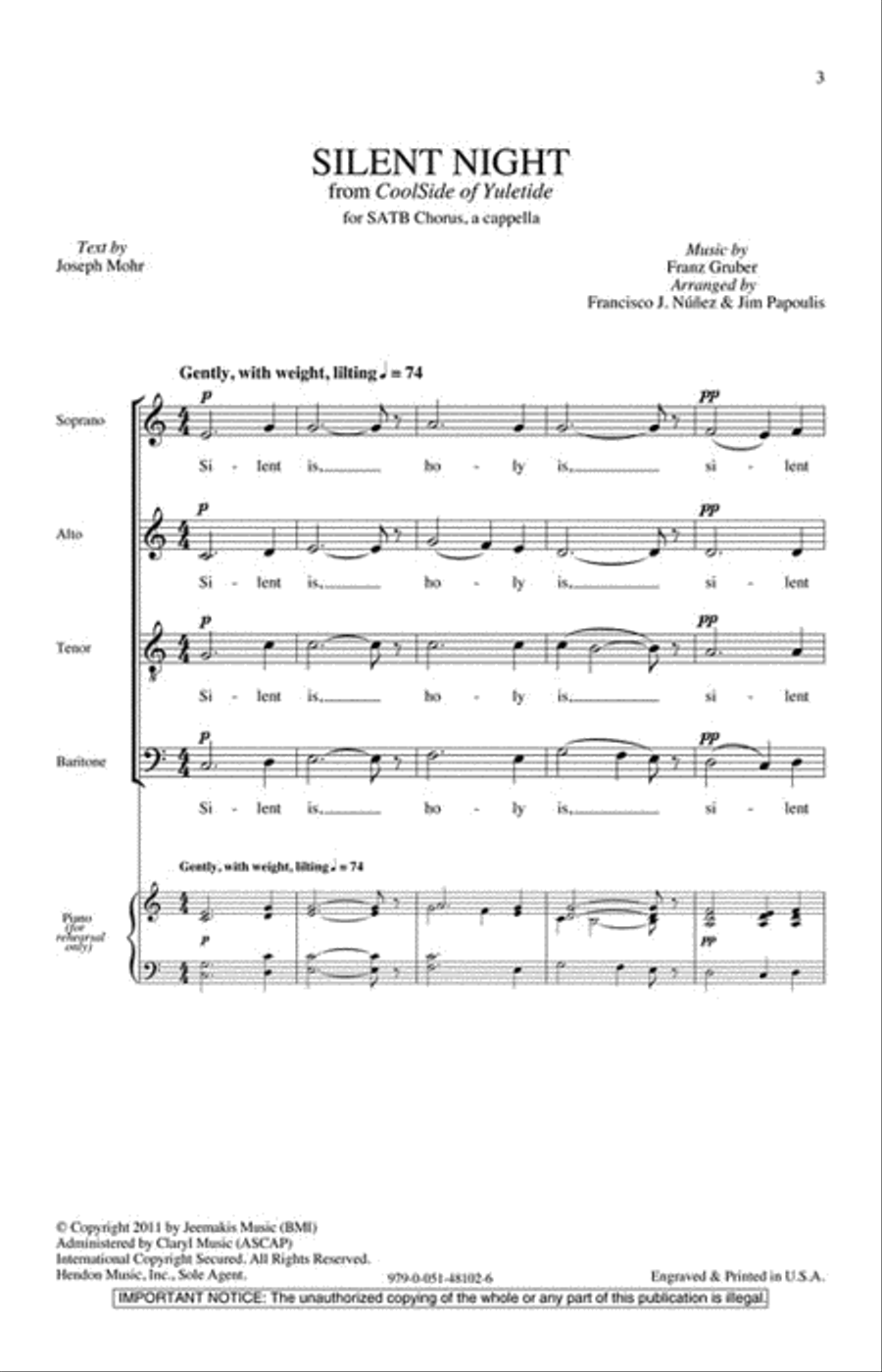 Silent Night Silent Night 4-Part scores gallery preview page 2