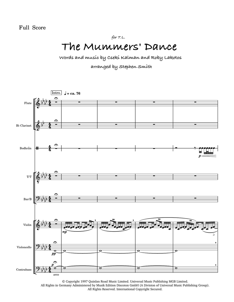The Mummers' Dance The Mummers' Dance Small Ensemble scores gallery preview page 1