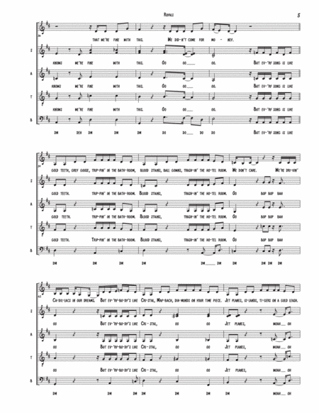 Royals by Lorde Choir - Digital Sheet Music