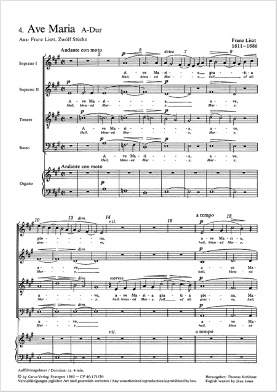 Ave Maria (Ave Maria) Score scores gallery preview page 2