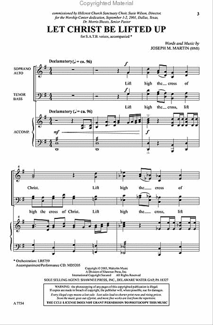 Let Christ Be Lifted Up 4-Part scores gallery preview page 2