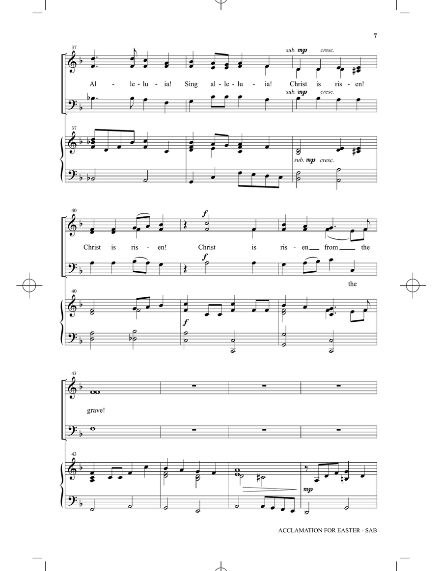 Acclamation For Easter 3-Part scores gallery preview page 5