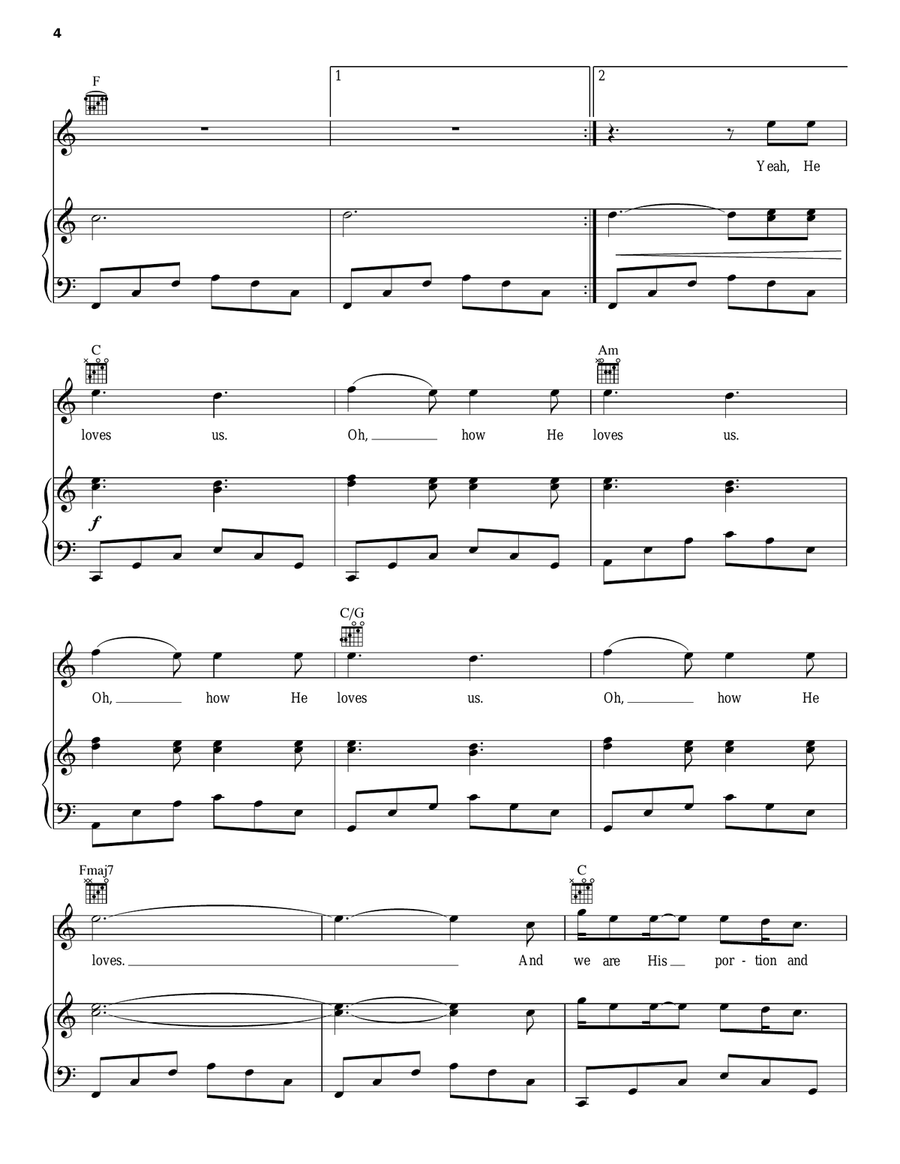 How He Loves Guitar scores gallery preview page 4