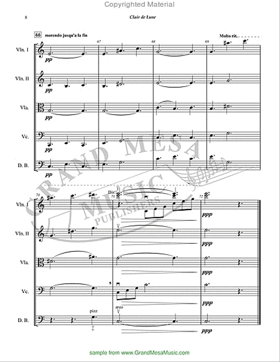 Clair De Lune String Orchestra scores gallery preview page 9