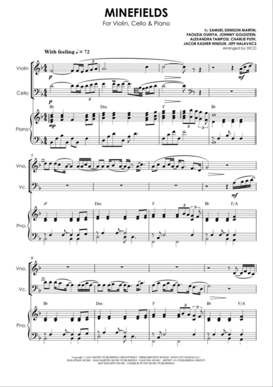 Minefields Piano Trio scores gallery preview page 2