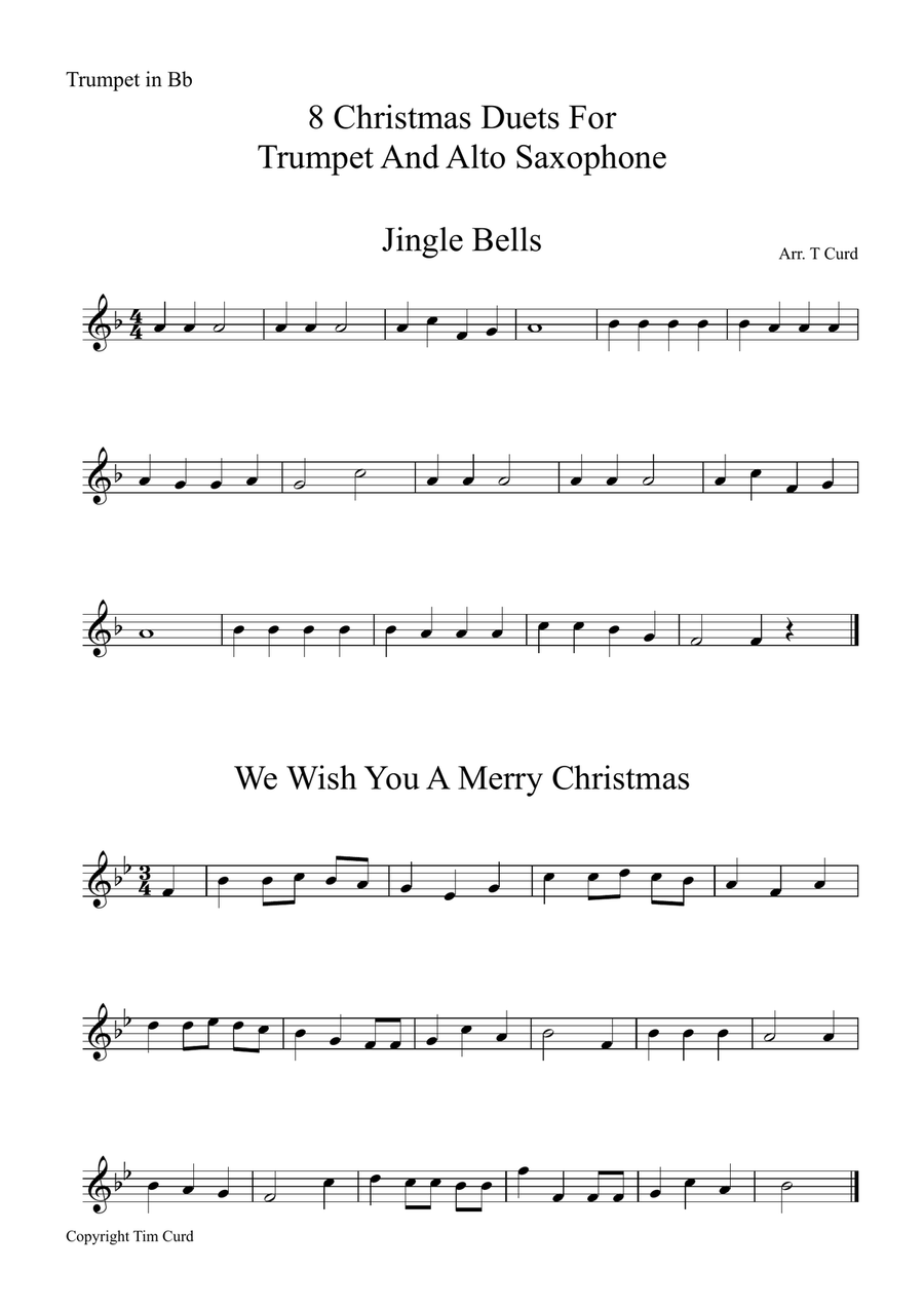 8 Christmas Duets For Trumpet and Alto Saxophone Alto Saxophone scores gallery preview page 5