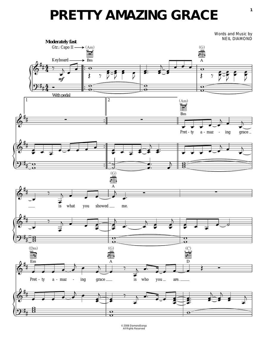 Pretty Amazing Grace Pretty Amazing Grace Piano, Vocal, Guitar scores gallery preview page 1